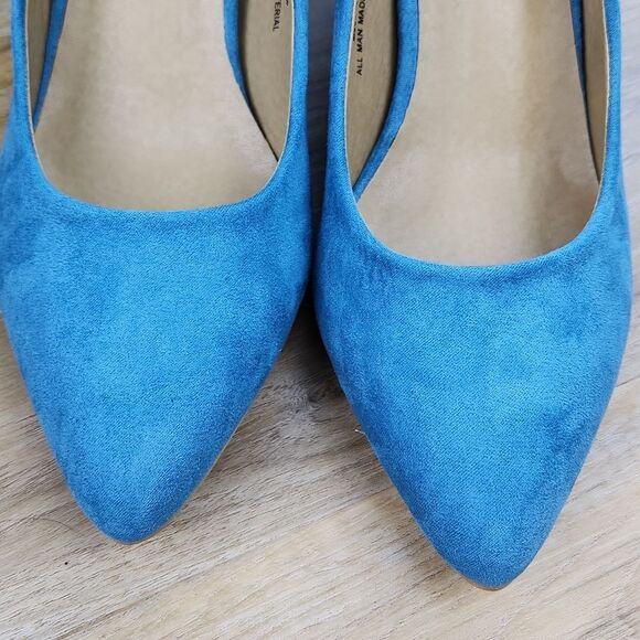 🩵NWOB Riverberry Turquoise Katy Suede Heels Size 8 - Picture 7 of 14